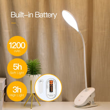 Load image into Gallery viewer, USB Table Lamp with Clip 1200mAh